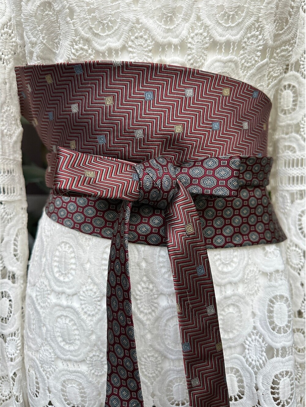 Upcycled Vintage Silk Corset Obi Waist Belt | OOAK | OS